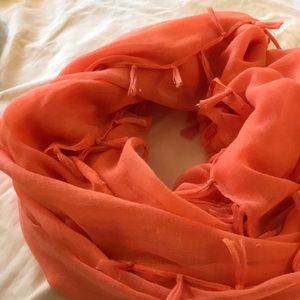 Coral Tasseled Scarf
